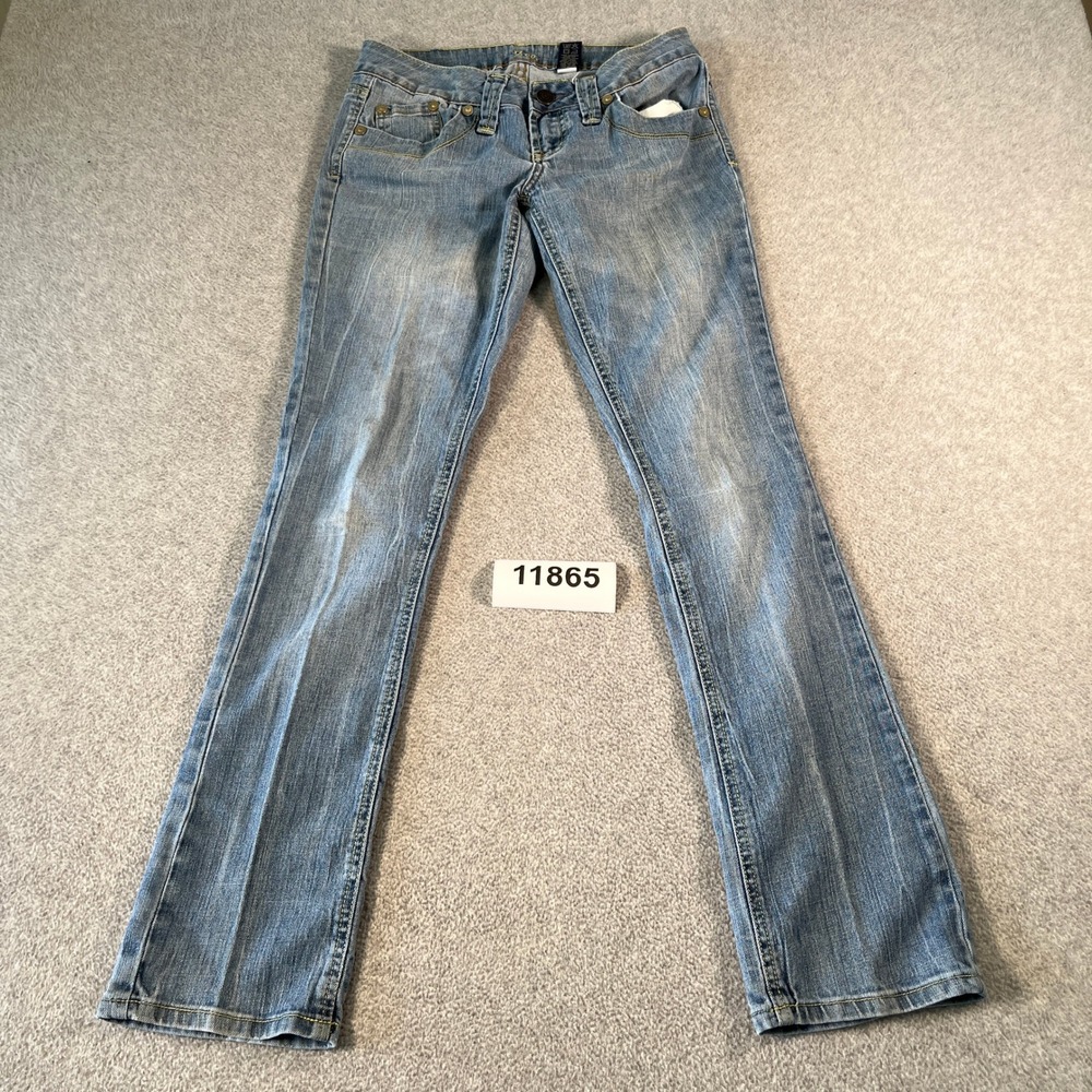 Z Co. Womens Low Rise Skinny Jeans Light Wash Blue Size 7 Ramie Cotton Blend